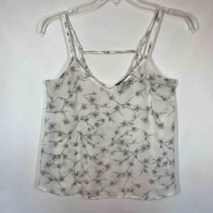 Atmosphere Women's Floral Allover Print V-Neck Camisole White Size Small